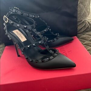 Valentino Black Rockstud Heels
